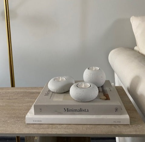 Concrete Handmade Trio Tea Light Holders image 3