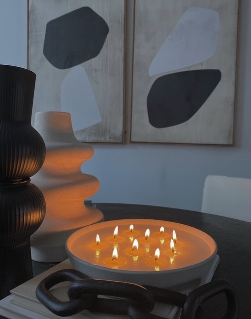 9 wick ceramic bowl candle image 2